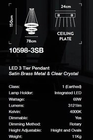 Lustra LED cristal design lux circular Tier 3