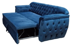 Canapea extensibila ASI, 230 cm L, Albastru, Pluș