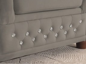 Colțar gri extensibil cu tapițerie din catifea (cu colț pe partea stângă/în formă de ”L”) York Blik – Ropez