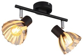 Plafoniera metal negru sticla fumurie ZACHERY 2L