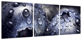 Tablou cu fructe cu picături de apă (cu ceas) (90x30 cm)