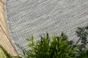 Covor SISAL SION cerc A5165A Melanj țesute plate gri