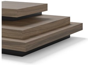 Măsuță de cafea negru-natural cu aspect de lemn de nuc 110x110 cm Slate – TemaHome