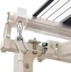 Outsunny Perdea Soare Rulou Exterior Manual cu Dungi Albastru și Alb pentru Terasă și Balcon 2.5x2m | Aosom Romania
