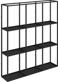 HOMCOM Etajeră de perete industrială 9 compartimente, etajeră modulară din metal pentru obiecte de colecție, 87,5x18x100cm Negru | Aosom Romania