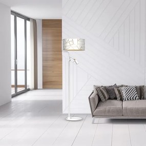 Lampadar ZIGGY 1xE27/40W/230V + 1xGU10/MR11/7W alb/auriu