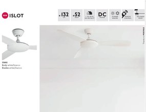 Ventilator de tavan cu telecomanda design modern ISLOT alb