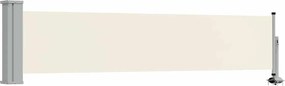 vidaXL Copertină laterală retractabilă de terasă, crem, 60 x 300 cm