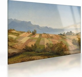 Tablou pe sticlă - Alexandre Calame, Swiss Landscape, reproducere (70x50 cm)
