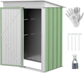 Casute de gradina de mici dimensiuni, din otel,cu usa cu blocare, 161x95x163/181cm, verde | Aosom Romania