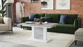 Mazzoni ORION Beton Millennium/Alb Mat - MĂSUȚĂ DE CAFEA EXTENSIBILĂ MODERNĂ