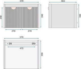 Set mobilier de baie cu lavoar Mario 60cm Grey