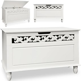 Ladă din lemn JERSEY, 80x40x48cm, alb Casaria