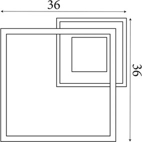 Searchlight 44250BK - Plafonieră LED reglabilă QUADRATE LED/24W/230V 36x36 cm