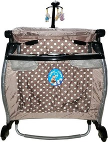 Patut Pliant rotund cu balansoar, Tarc copii Baby Care™ ROUND NEST, Pliabil pe 2 Niveluri cu muzica si Masa infasat, Jucarie Carusel cu jucarii din