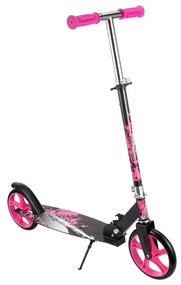 Trotineta copii si adolescenti NOVOKIDS™ Storm Camo PRO, Maxim 100 kg, Functie Super Brake, Maner reglabil pe inaltime, Diametru roata 200 mm, Roz