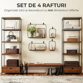 HOMCOM rafturi suspendate perete, rafturi decorative moderne | Aosom Romania