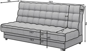 Canapea Clareta extensibil, 197x95x96 cm – Poco 04