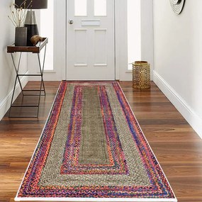 Traversa hol antiderapanta, 80x300 cm, bej, model texturat