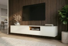 Comoda TV suspendata LOFT 200cm alb/ natur