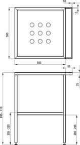 Consolă de baie de sine stătătoare - 56,5x50 cm Finisaj: CST_X50A