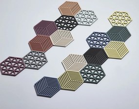 Suport din silicon pentru vase fierbinți Zone Geo, albastru