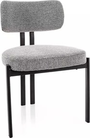 Scaun tapitat Misaki 254 gri/negru mat - H81 cm
