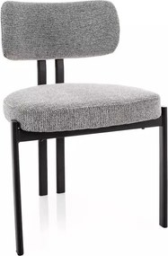 Scaun tapitat Misaki 254 gri/negru mat - H81 cm