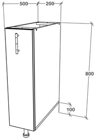 Corp haaus Karo, Antracit/Alb, 20 x 50 x 80 cm
