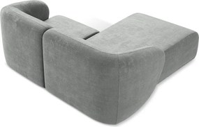 Colțar gri cu tapițerie din chenille (cu colț pe partea stângă/cu șezlong) Lani – Makamii