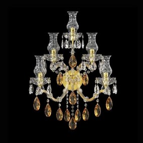Aplica de perete Cristal Bohemia Exclusive 5 brate MARIA TEREZIA AUREA
