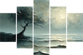 Tablou - pictură în ulei de un copac cu oceanul (150x105 cm)
