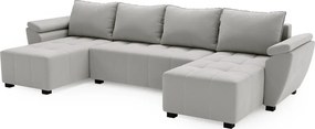 Coltar extensibil in forma de U LIVARO, gri deschis, 305x140 cm