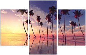 Tablou cu palmieri deasupra mării (90x60 cm)