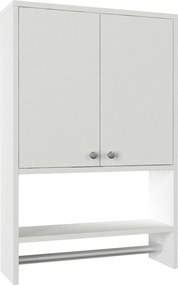 Dulap baie VIRA, alb, PAL melaminat, cu 2 usi, 59x20x90 cm