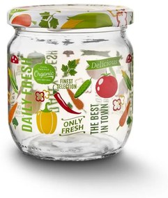 Set borcane din sticlă cu capac pentru conservare Orion Fruit 0,425 l, 4 buc.