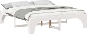 vidaXL Cadru de pat Alb 180 x 200 cm Lemn de pin masiv