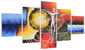 Tablou abstract cu dansatori (125x70 cm), în 40 de alte dimensiuni noi