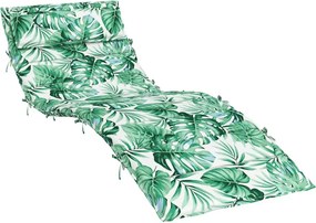 vidaXL Pernă de șezlong, model frunze, 180x60x4 cm, textil Oxford