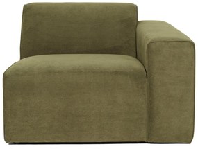 Modul pentru canapea verde din catifea reiată (partea dreaptă) Sting - Scandic