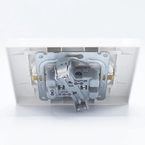 Priza dubla cu impamantare, 16A, IP20, Alb, Arkedia Slim