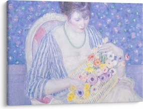 Tablou - Frederick Carl Frieseke,  The Basket of Flowers, reproducere (70x50 cm)