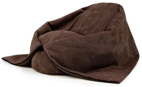 Fotoliu puf pentru copii maro închis cu tapițerie din catifea reiată Cocoon 100 – SLOWDOWN