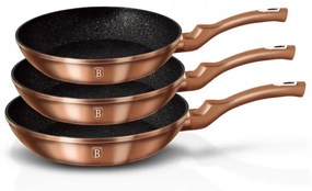 Set 3 tigai marmorate (3 straturi) Rose Gold (Cupru) Metalic Line Berlinger Haus BH 1278N