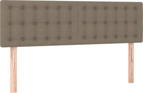 vidaXL Tăblii de pat, gri taupe, 144x5x78/88 cm, textil