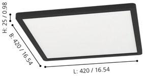 Plafonieră LED RGBW dimabilă ROVITO-Z LED/16,5W/230V negru Eglo 900094
