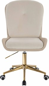 HR690K Scaun Velvet&amp;soft Piele Pu Cremos/Cremos Bază Aurie