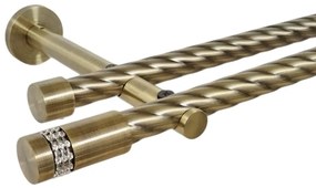 Galerie dubla twist picior universal fara inele prindere perete kula xantos 19/19 mm aur antic (Alege marime: 180 cm)