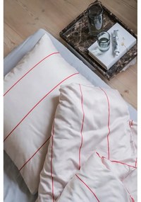 Lenjerie de pat roșie/bej din bumbac satinat pentru pat de o persoană 140x200 cm Align – Mette Ditmer Denmark