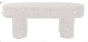 Bancă bej cu tapițerie din țesătură bouclé Fern – Dutchbone